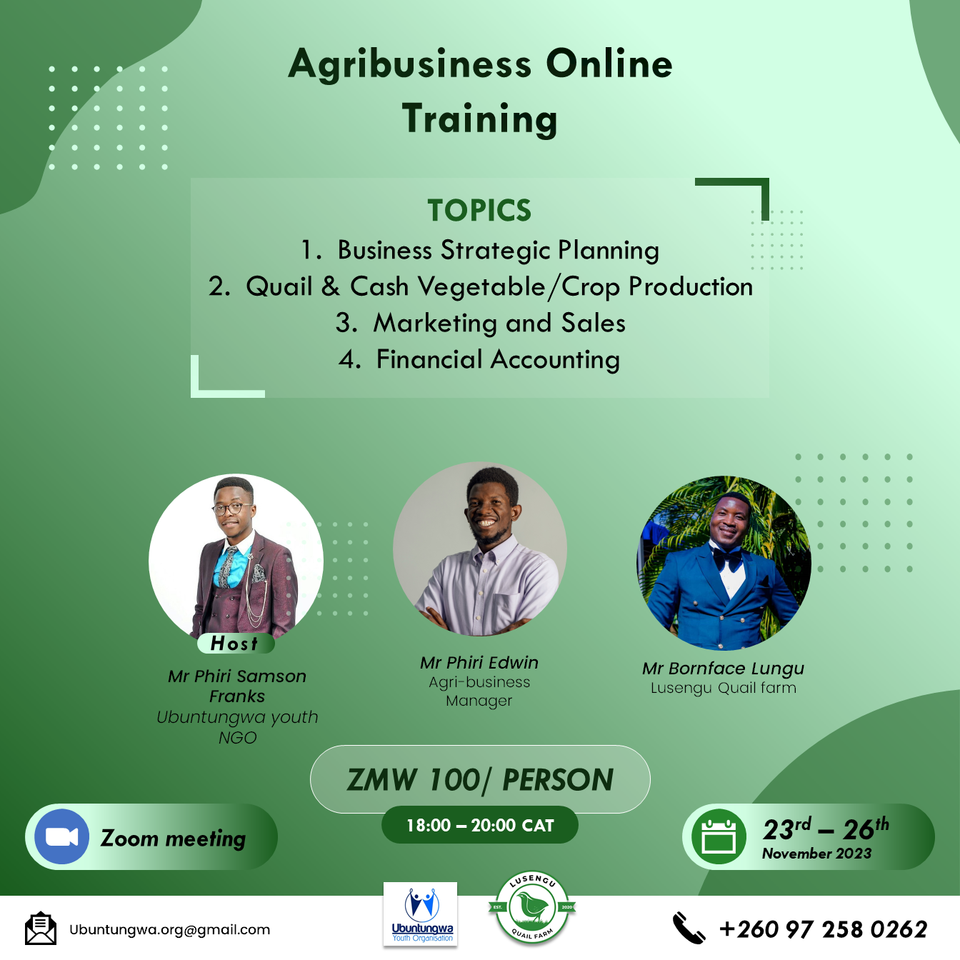 Economic & Leadership Trainings